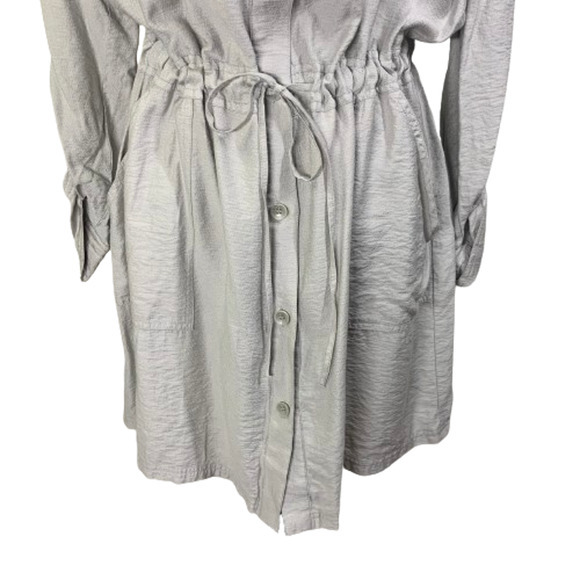 CHICO'S Light Gray‎ Long Sleeve Blouson Shirt Dress - Picture 4 of 15